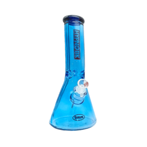 HYPNOTIK 12 INCH 9 MM CURVED NECK BEAKER BONG, BLUE