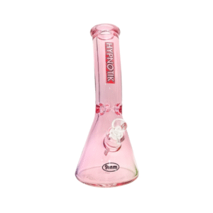 HYPNOTIK 12 INCH 9 MM CURVED NECK BEAKER BONG, PINK