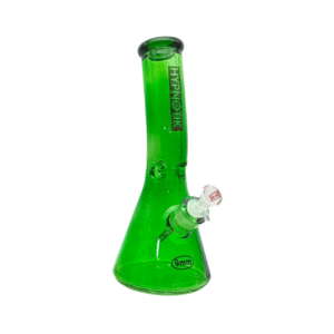 HYPNOTIK 12 INCH 9 MM CURVED NECK BEAKER BONG, GREEN
