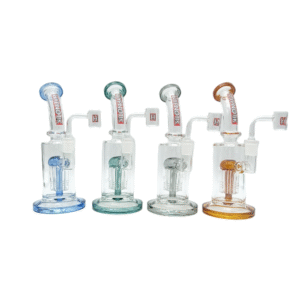 HYPNOTIK 8 INCH RIG WITH MATCHING SHOWER PERK, COMES WITH BANGER, BLUE